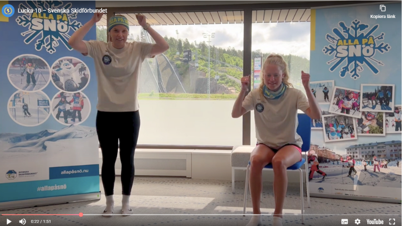 Skärmbild av innehållet i lucka tio i rörelsejulkalendern